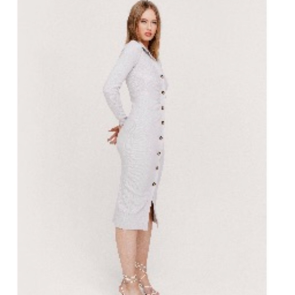 NWT Nasty Gal ribbed  shirt midi dress US 6